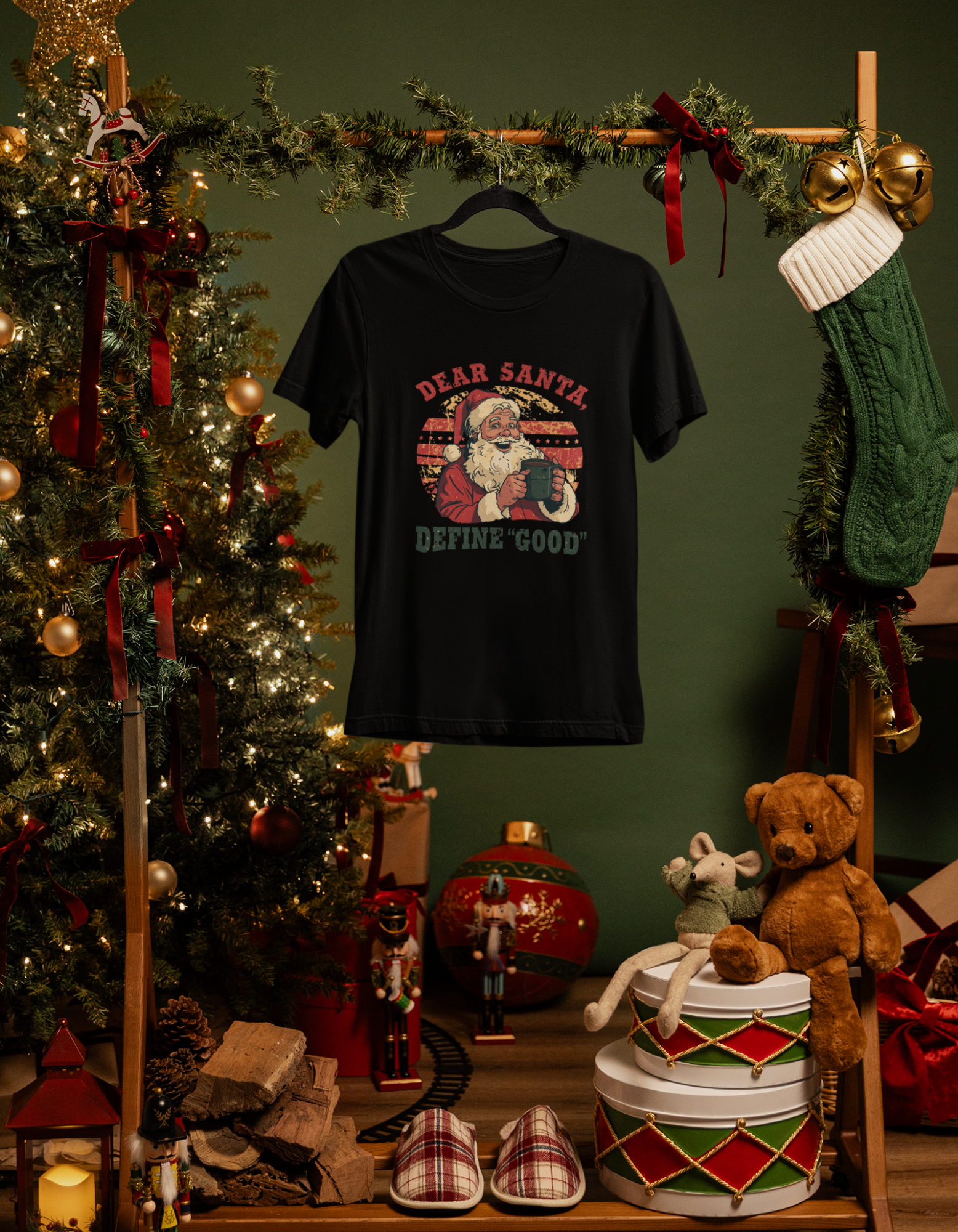 Women Santa Claus Printed T-Shirt