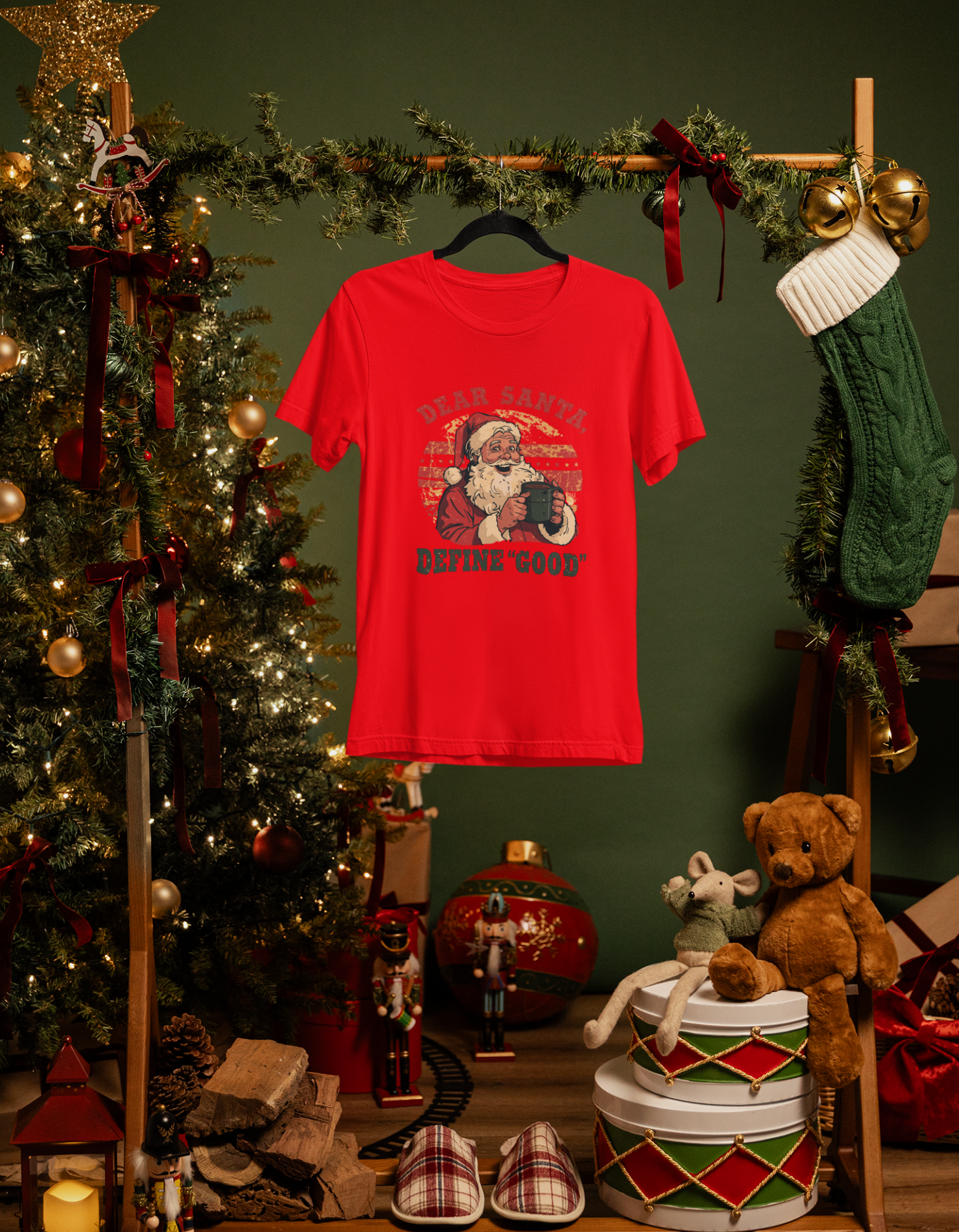 Women Santa Claus Printed T-Shirt