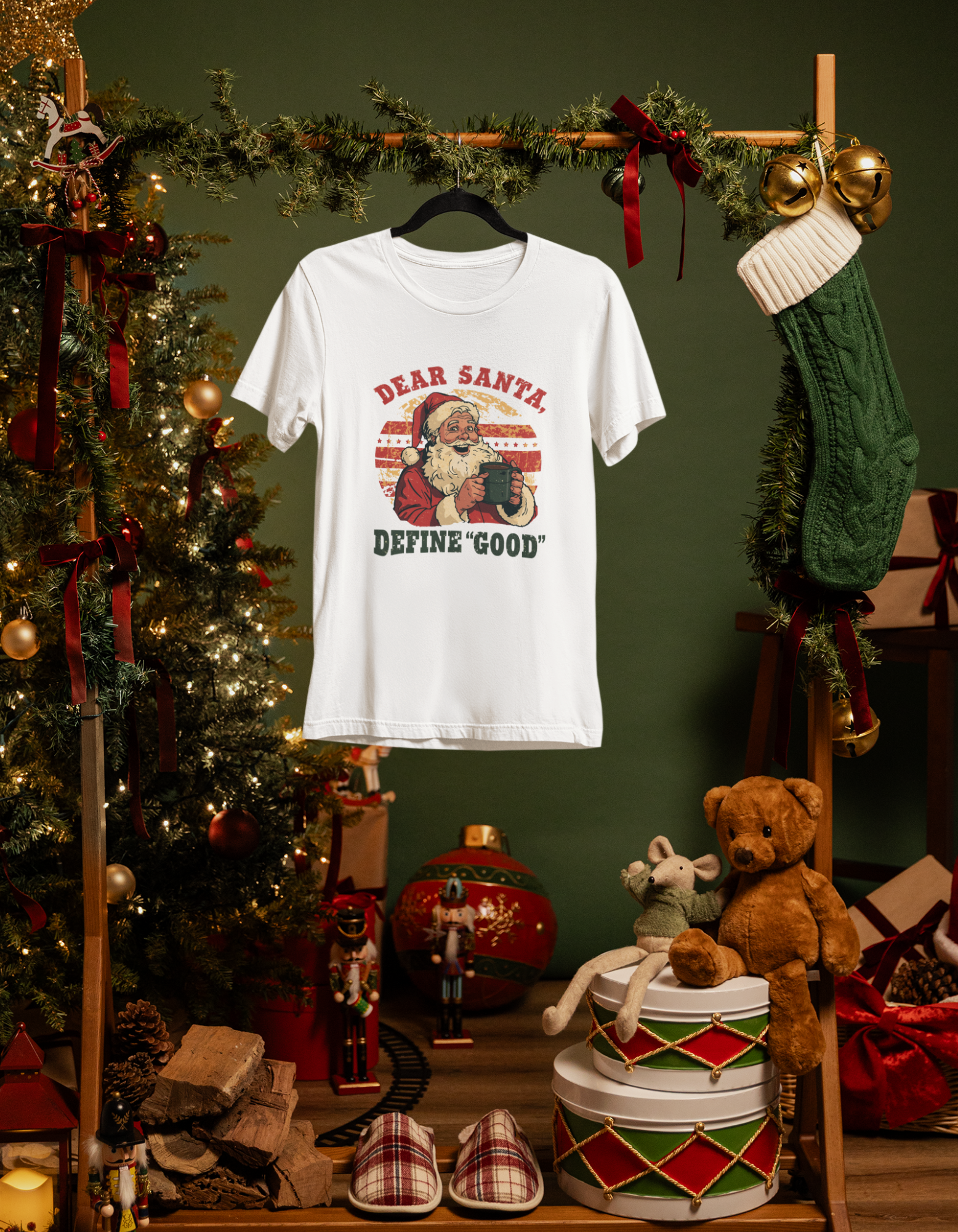 Women Santa Claus Printed T-Shirt