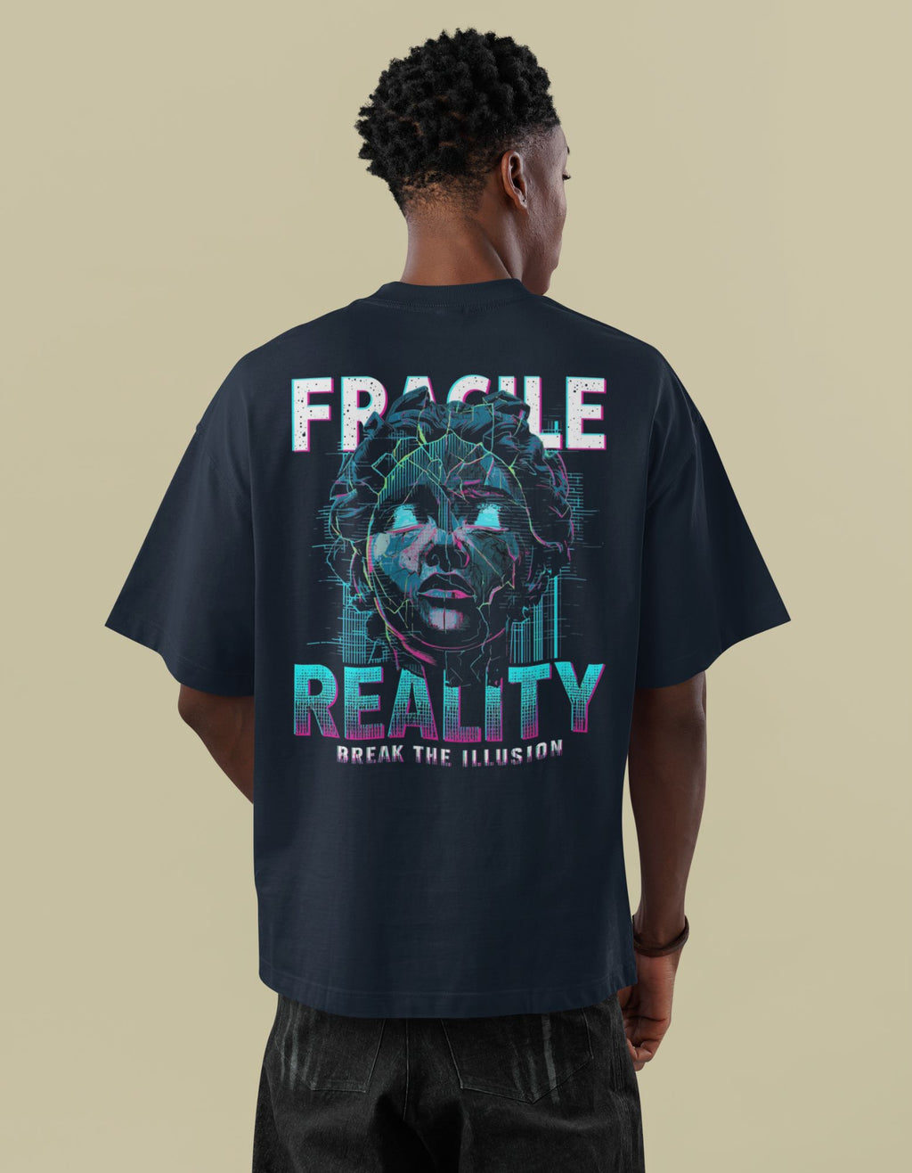 Fragile Reality Oversized Men's T-shirt