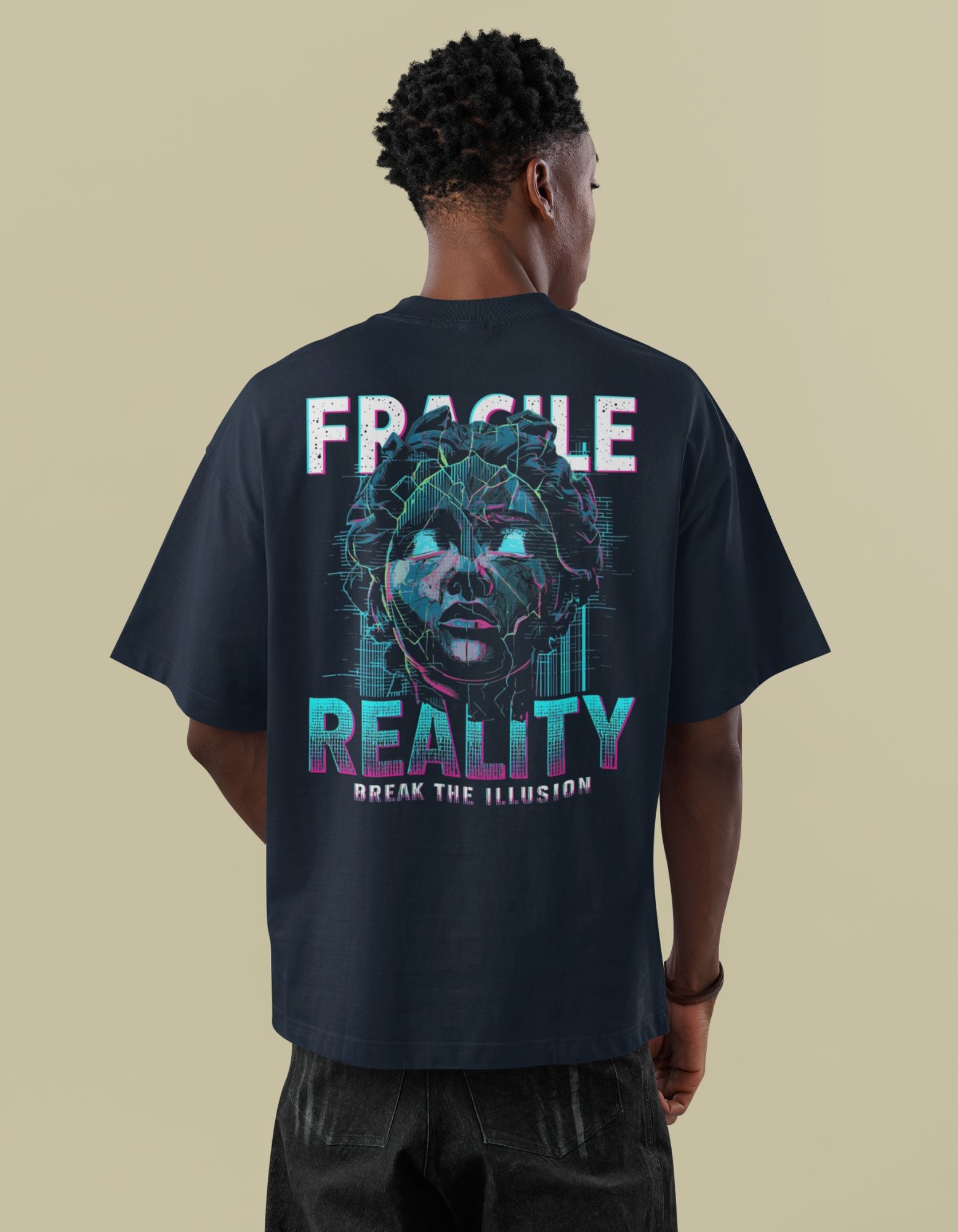 Fragile Reality Oversized Men's T-shirt