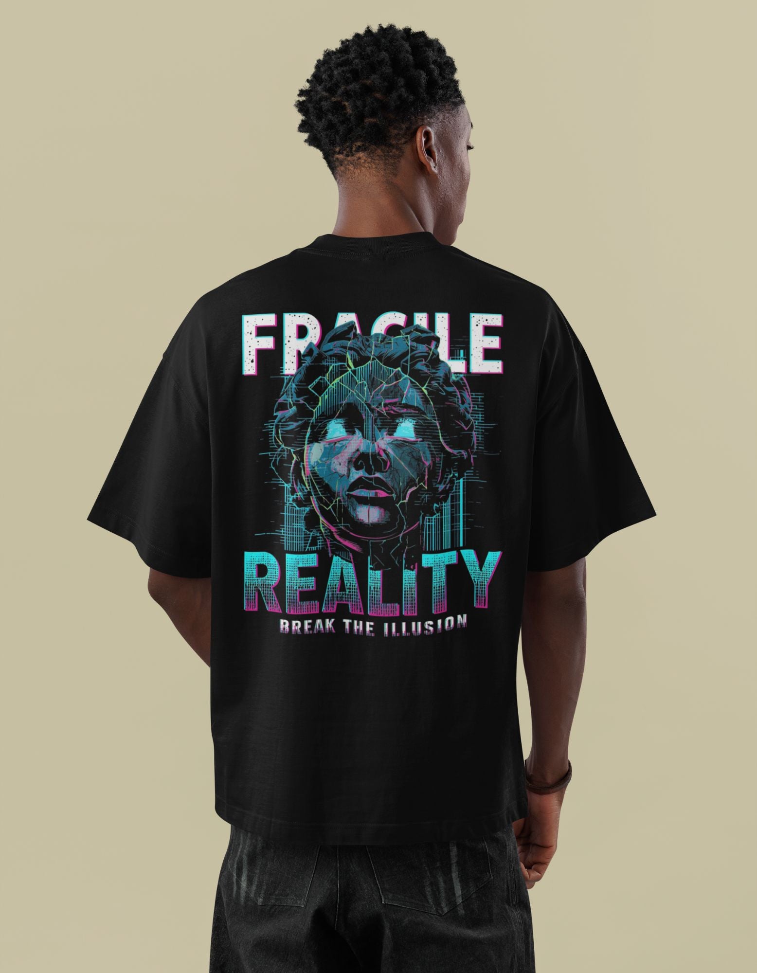Fragile Reality Oversized Men's T-shirt