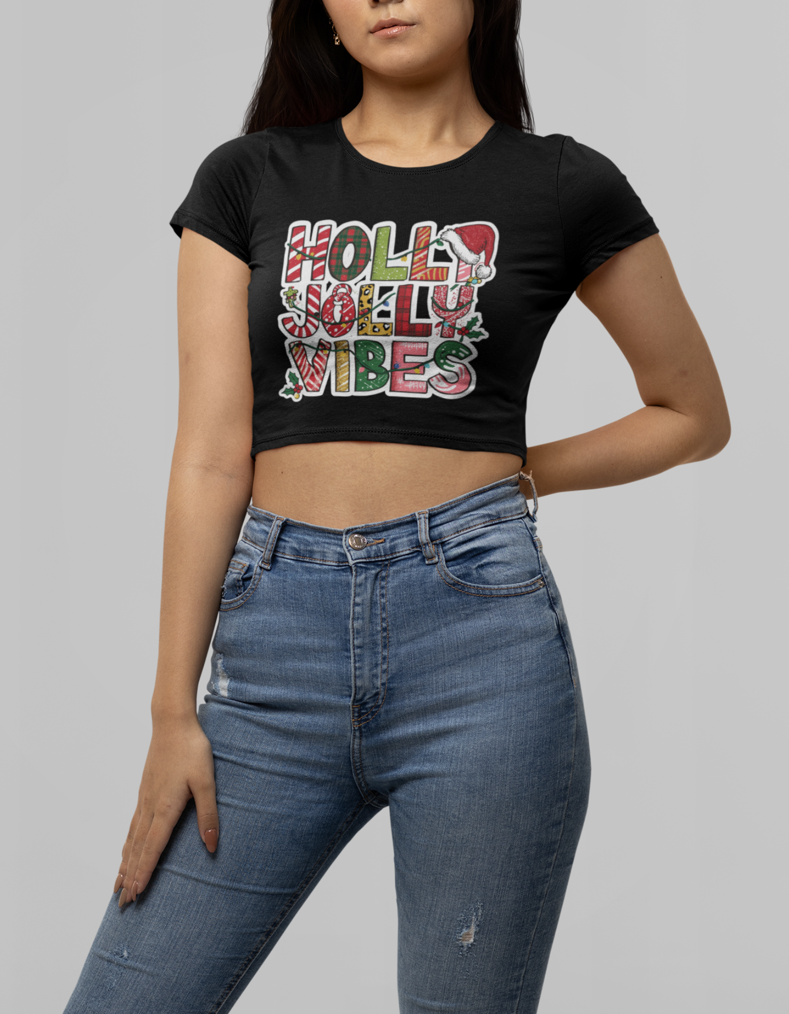 Women Christmas Crop Tee