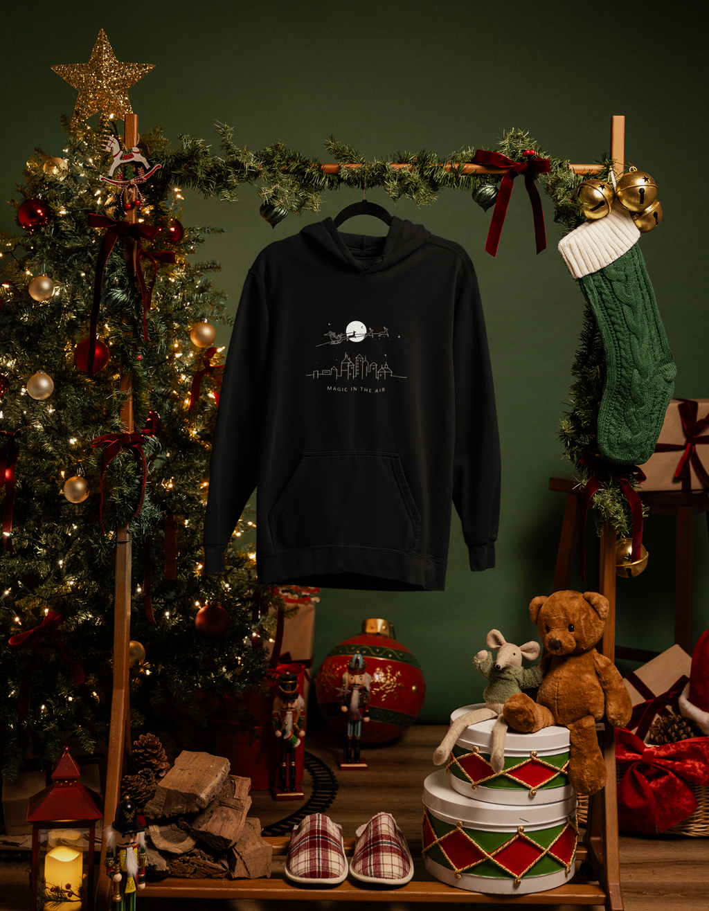 Men Christmas printed Hoodie