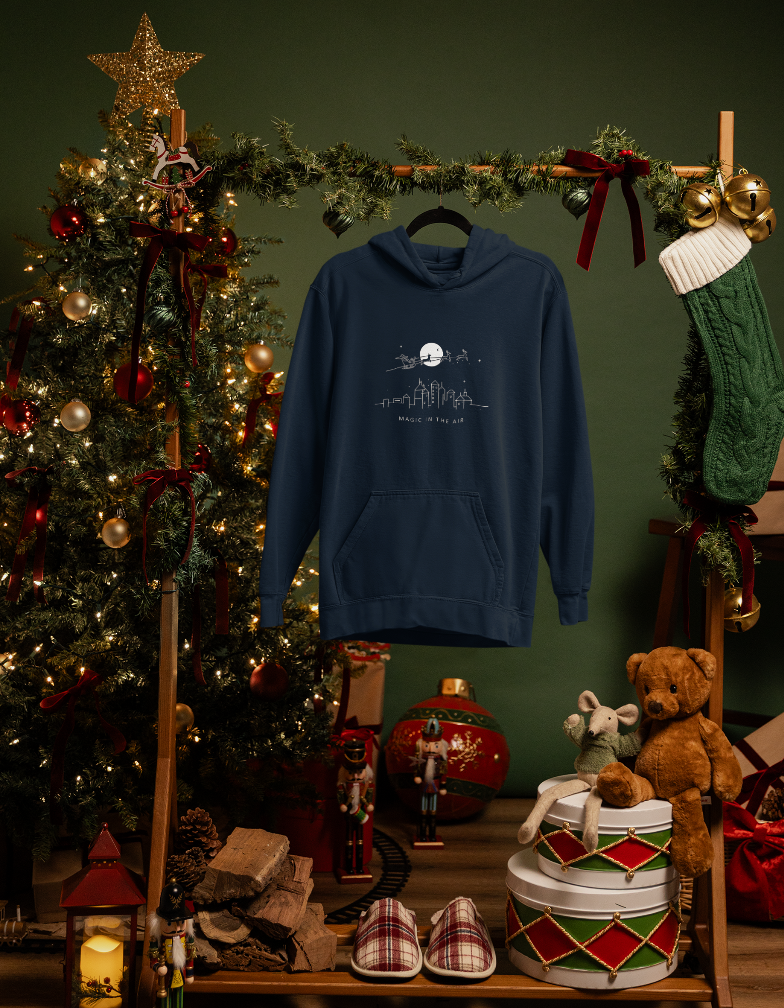 Men Christmas printed Hoodie