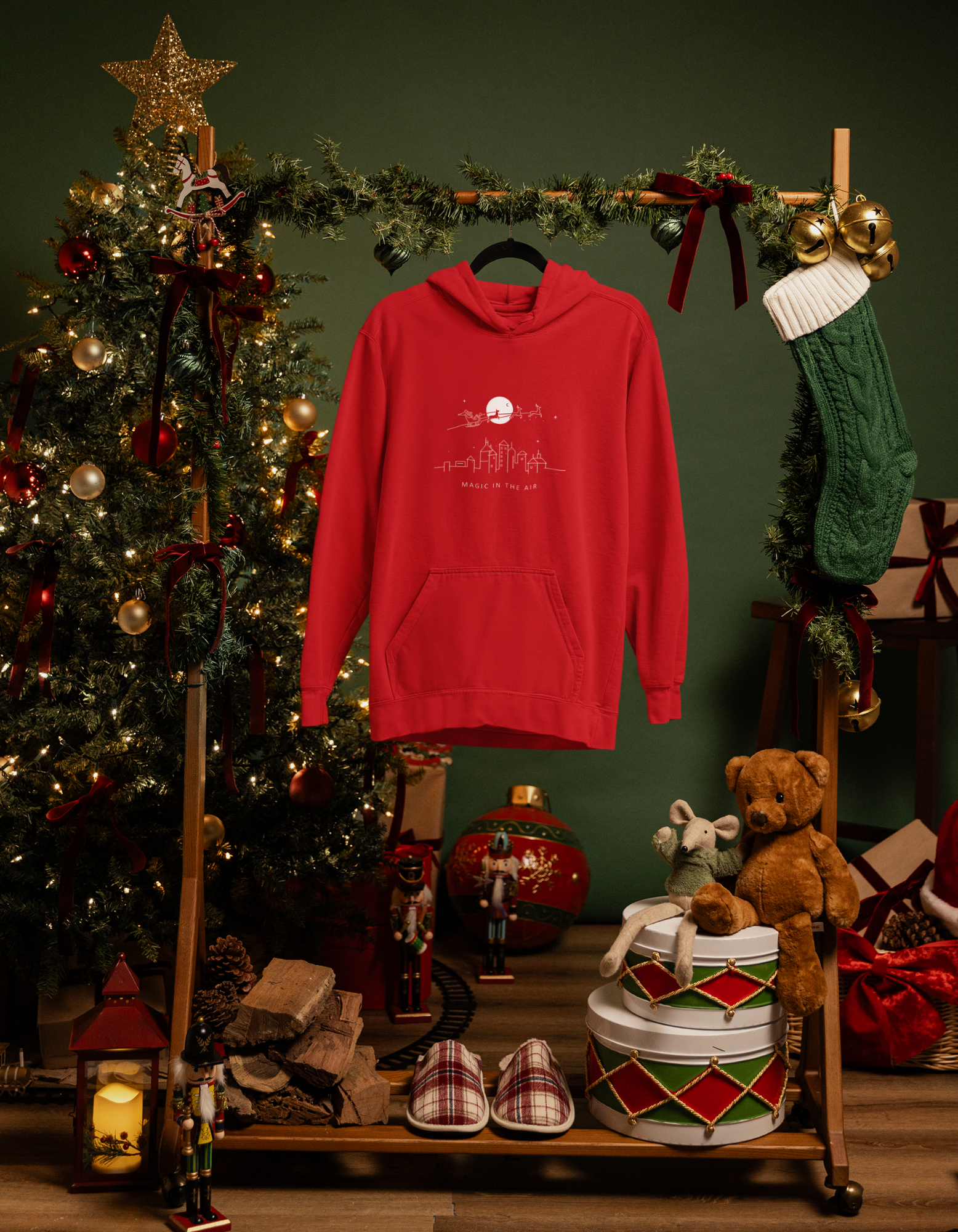 Men Christmas printed Hoodie