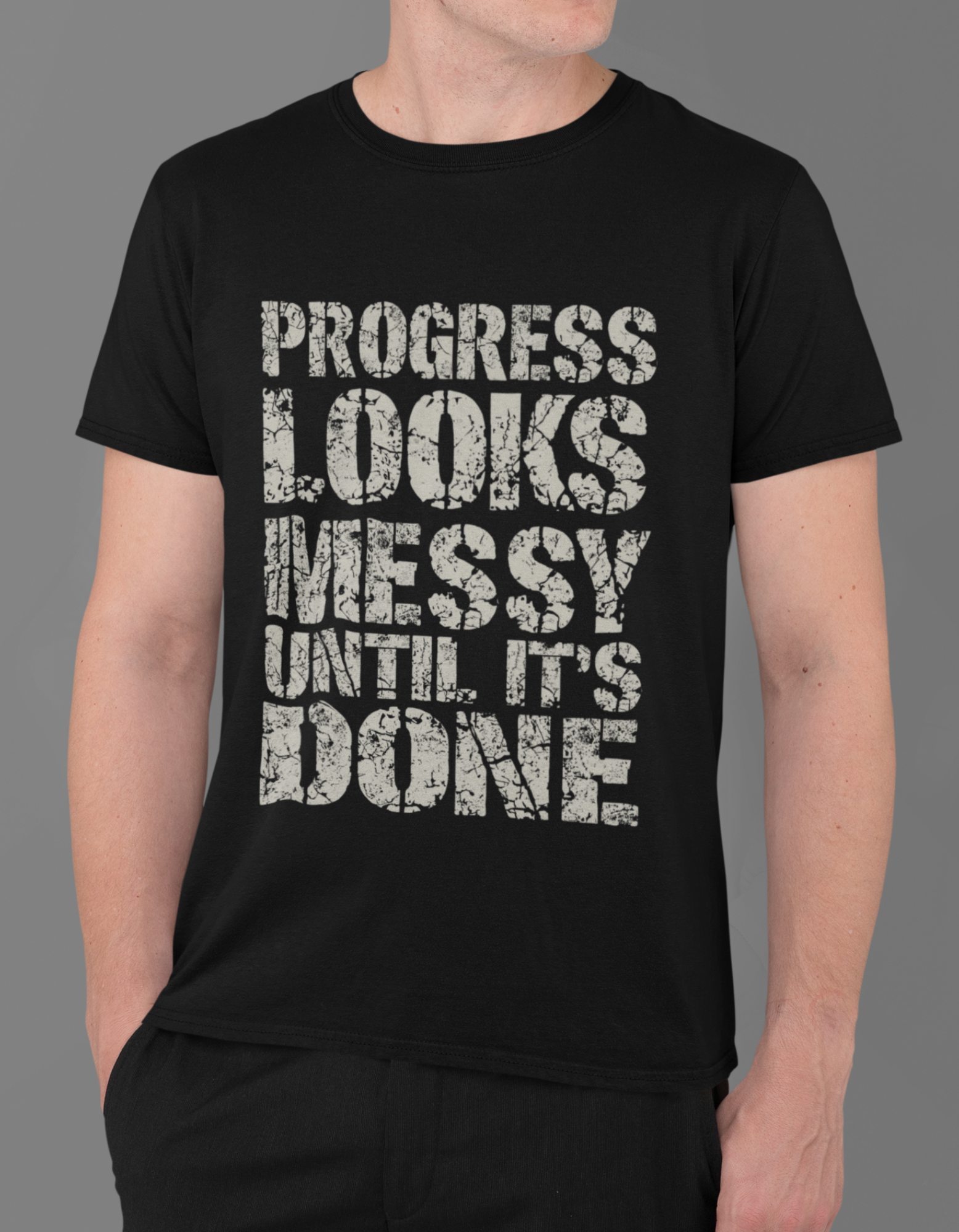 Progress looks messy male Classic Crew T-Shirt