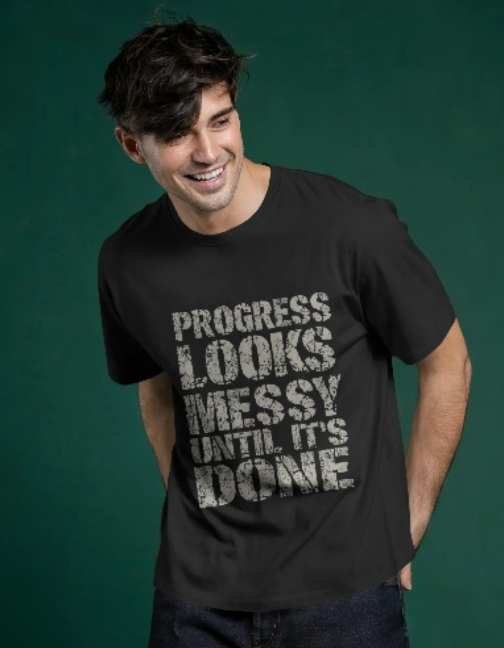 Progress looks messy male Classic Crew T-Shirt