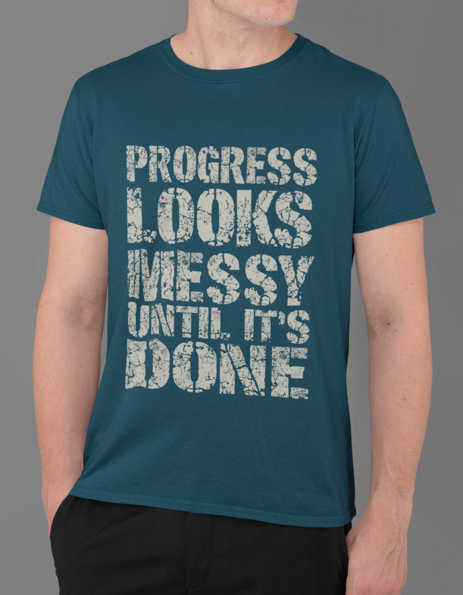 Progress looks messy male Classic Crew T-Shirt