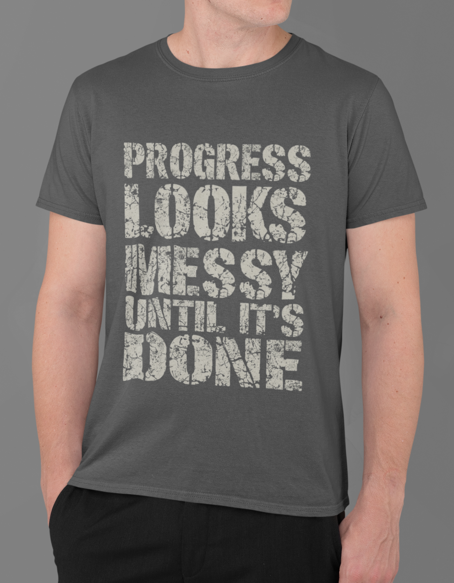 Progress looks messy male Classic Crew T-Shirt