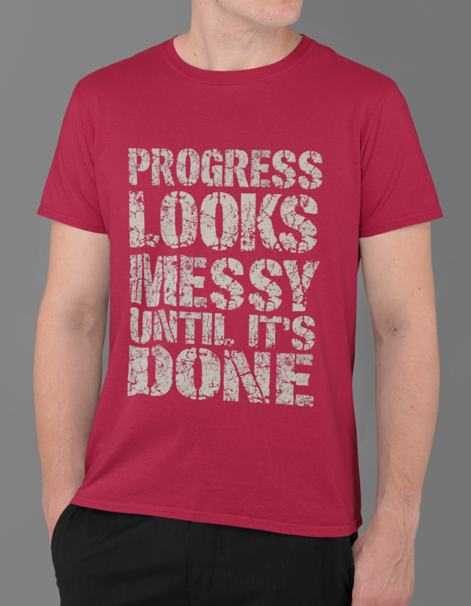 Progress looks messy male Classic Crew T-Shirt
