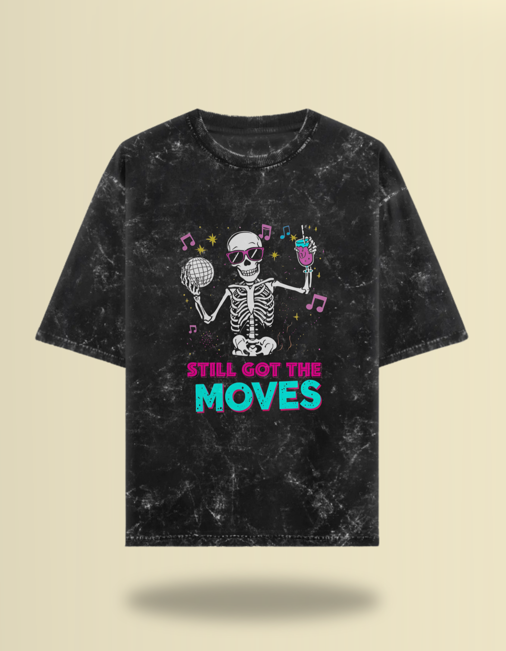 Male Music Lover Acid Washed Oversized T-shirt